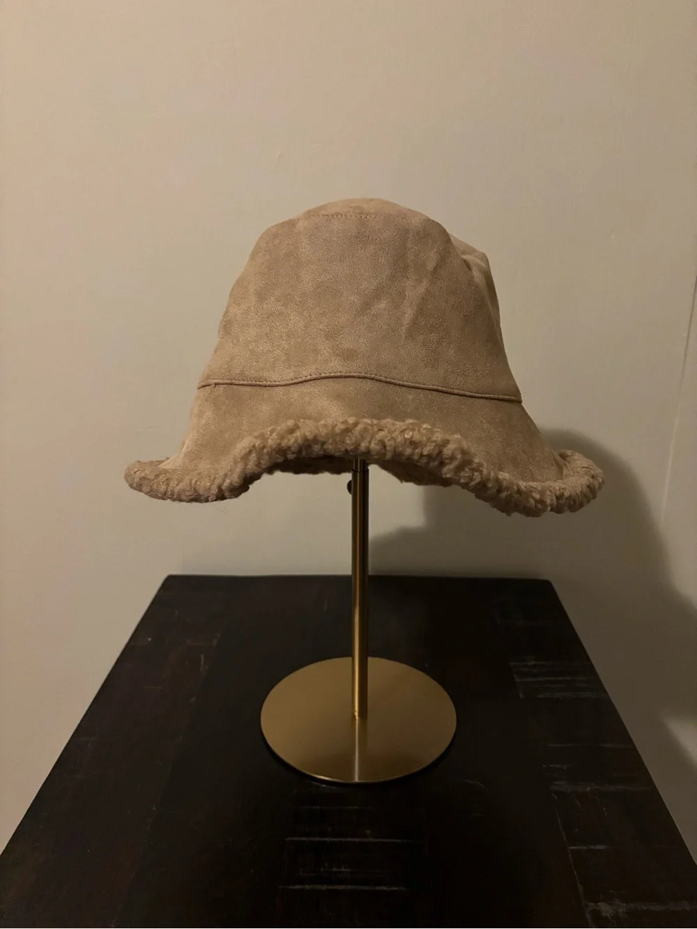Tan Sherpa Reversible Bucket Hat